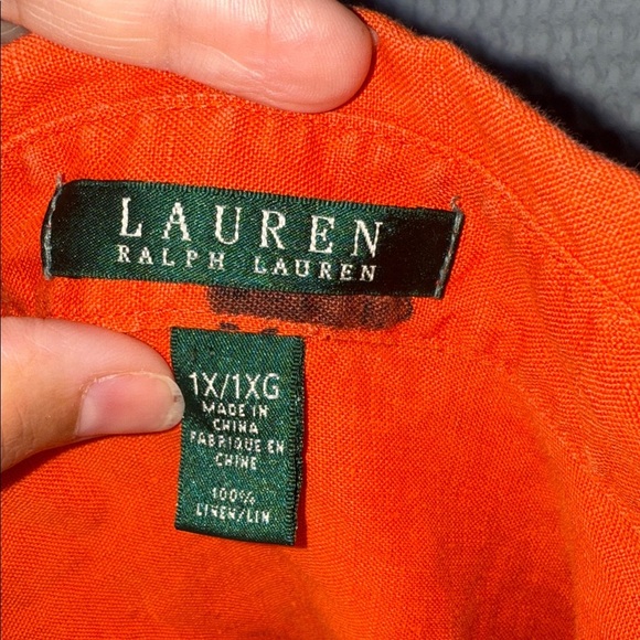Lauren Ralph Lauren Orange Long Sleeve Shirt - Picture 7 of 9